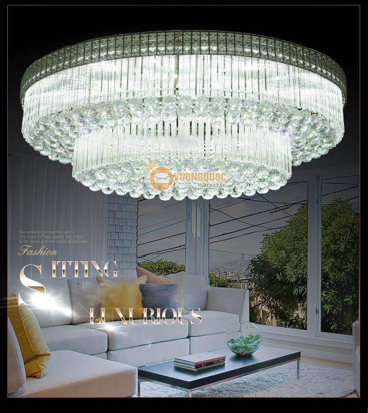 Đèn ốp trần pha lê đẹp long lanh CM277-5